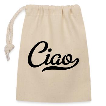 ciao - Closable cotton gift bag (14x20cm) - nature - Front