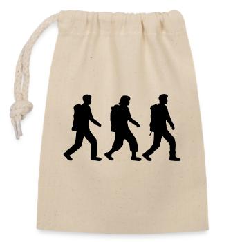 Team 3 wandering - Closable cotton gift bag (14x20cm) - nature - Front