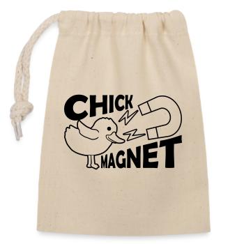 Herzensbrecher Chick Magnet Casanova - Verschließbarer Geschenkbeutel aus Baumwolle (14x20cm) - Natur - Vorne