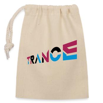 Music Trance Lettering Design - Closable cotton gift bag (14x20cm) - nature - Front