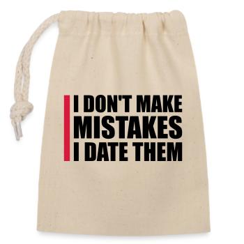 Date Mistakes Quote Logo - Closable cotton gift bag (14x20cm) - nature - Front