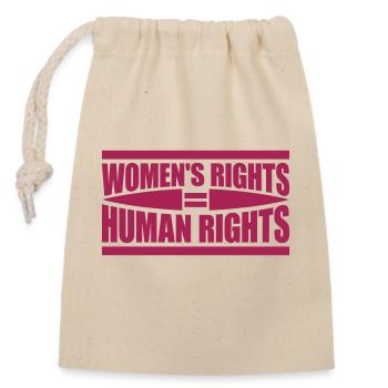 womens rights feminist quote - Closable cotton gift bag (14x20cm) - nature - Front