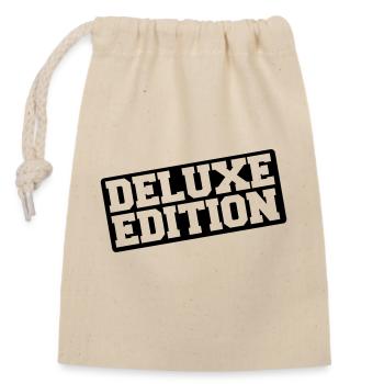 Deluxe Edition - Verschließbarer Geschenkbeutel aus Baumwolle (14x20cm) - Natur - Vorne
