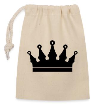 Couronne - Sac cadeau en coton avec cordon (14 x 20 cm) - nature - Devant
