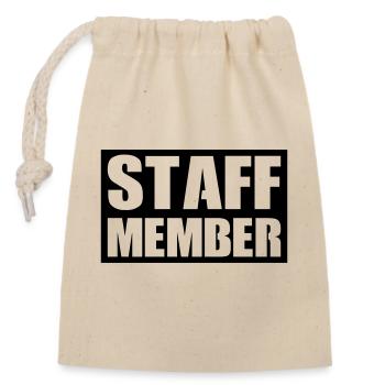 Staff Members - Closable cotton gift bag (14x20cm) - nature - Front