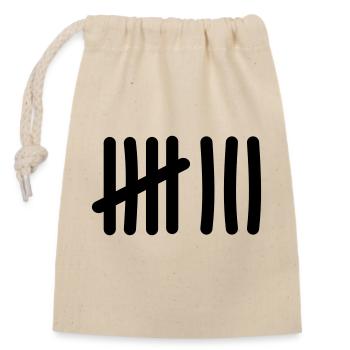 Symbole de liste de pointage - 8 tirets - Sac cadeau en coton avec cordon (14 x 20 cm) - nature - Devant