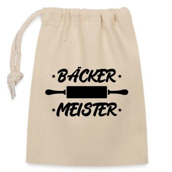 bäcker meister - Verschließbarer Geschenkbeutel aus Baumwolle (14x20cm) - Natur - Vorne