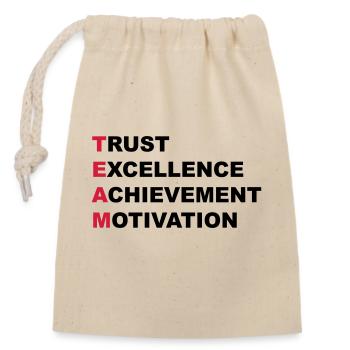 team - Closable cotton gift bag (14x20cm) - nature - Front