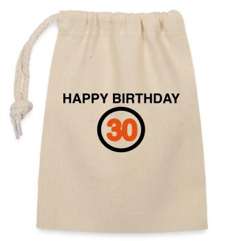 30th Birthday - Closable cotton gift bag (14x20cm) - nature - Front