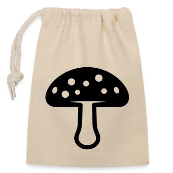 Mushroom - Closable cotton gift bag (14x20cm) - nature - Front