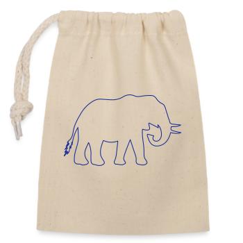 Elephant Outline - Closable cotton gift bag (14x20cm) - nature - Front