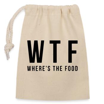 Wtf where's the food - Closable cotton gift bag (14x20cm) - nature - Front