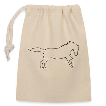 cheval - Sac cadeau en coton avec cordon (14 x 20 cm) - nature - Devant