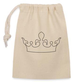 Crown 1 - Closable cotton gift bag (14x20cm) - nature - Front