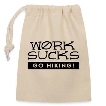Works sucks - Closable cotton gift bag (14x20cm) - nature - Front