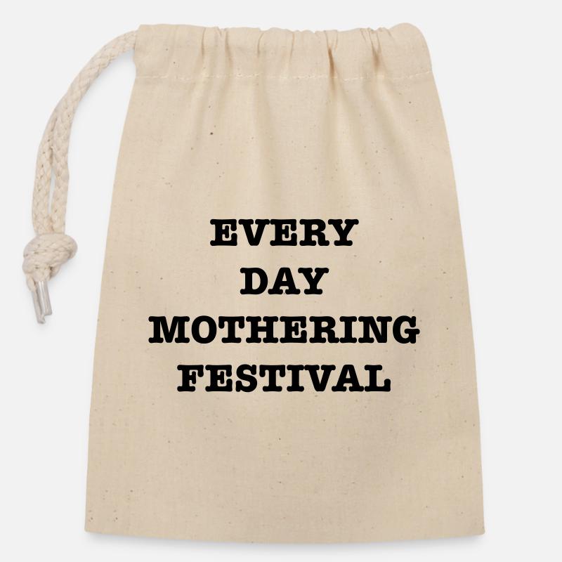 EveryDayMotheringFest - Closable cotton gift bag (14x20cm) - nature