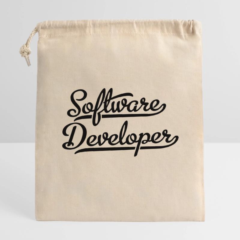 Software developers Closable cotton gift bag (14x20cm)
