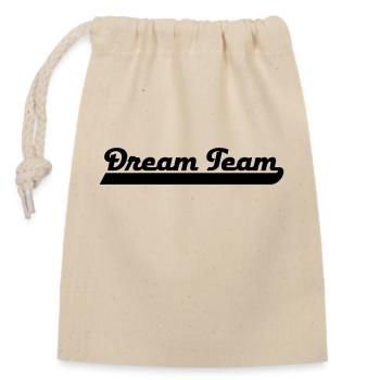 Dream Team - Verschließbarer Geschenkbeutel aus Baumwolle (14x20cm) - Natur - Vorne