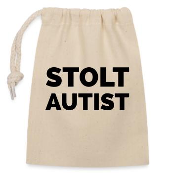 proudly autistic - Closable cotton gift bag (14x20cm) - nature - Front