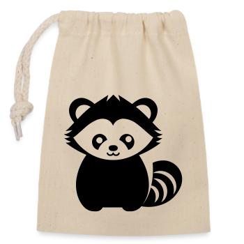 Kleiner Panda - Verschließbarer Geschenkbeutel aus Baumwolle (14x20cm) - Natur - Vorne