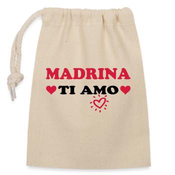 MADRINA Ti amo - Sac cadeau en coton avec cordon (14 x 20 cm) - nature - Devant