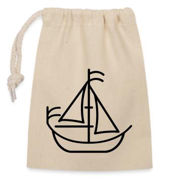 pirate ship - Closable cotton gift bag (14x20cm) - nature - Front