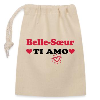 Belle Sœur Ti amo - Sac cadeau en coton avec cordon (14 x 20 cm) - nature - Devant