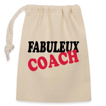 FABULOUS COACH - Closable cotton gift bag (14x20cm) - nature - Front