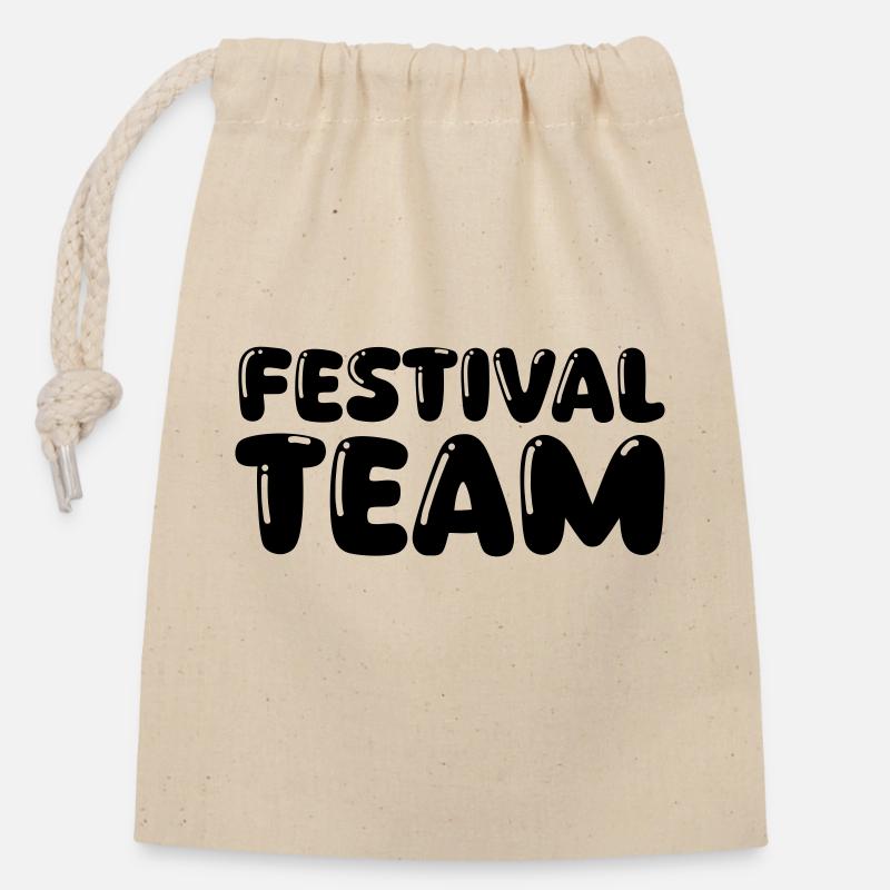 L’équipe du festival - Sac cadeau en coton avec cordon (14 x 20 cm) - nature