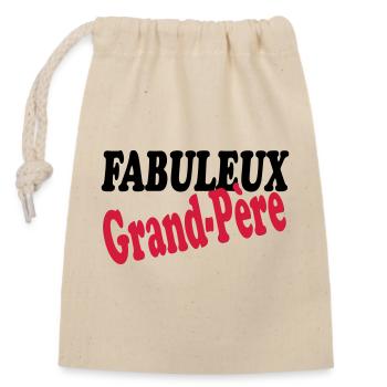 FABULEUX Grand Père - Sac cadeau en coton avec cordon (14 x 20 cm) - nature - Devant
