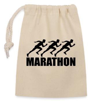 marathon - Sac cadeau en coton avec cordon (14 x 20 cm) - nature - Devant