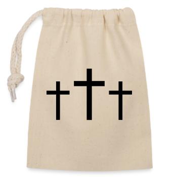 Trois Croix - Sac cadeau en coton avec cordon (14 x 20 cm) - nature - Devant