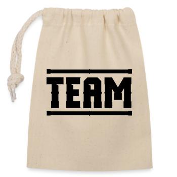 team - Closable cotton gift bag (14x20cm) - nature - Front