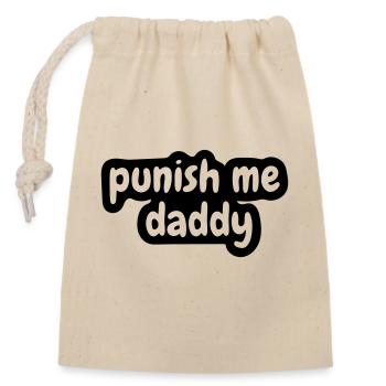punis-moi papa - Sac cadeau en coton avec cordon (14 x 20 cm) - nature - Devant