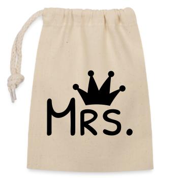 miss crown - Closable cotton gift bag (14x20cm) - nature - Front