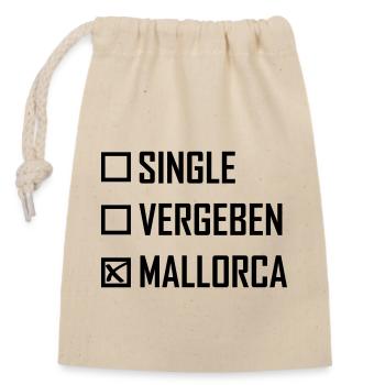 Singel Vergeben Mallorca Spruch - Verschließbarer Geschenkbeutel aus Baumwolle (14x20cm) - Natur - Vorne