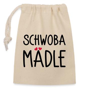 Schwoba Mädle - Verschließbarer Geschenkbeutel aus Baumwolle (14x20cm) - Natur - Vorne