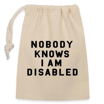 inclusion party shirt - Closable cotton gift bag (14x20cm) - nature - Front