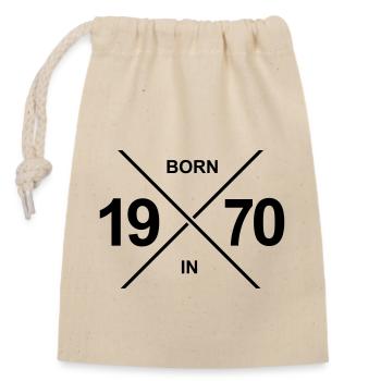 Born in 1970 - Closable cotton gift bag (14x20cm) - nature - Front