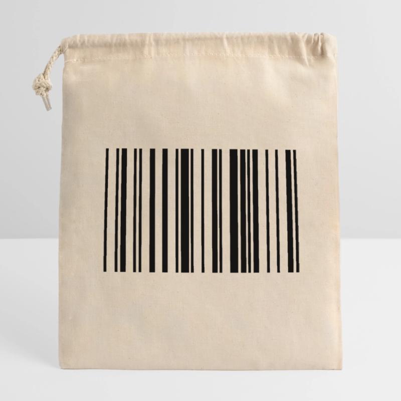 Barcode Code Streifen Gestreift Verschließbarer Geschenkbeutel aus Baumwolle (14x20cm)