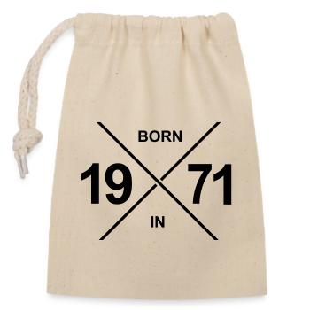 born in 1971 - Closable cotton gift bag (14x20cm) - nature - Front