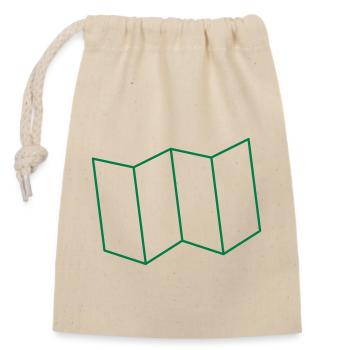plis de contour de carte pliés - Sac cadeau en coton avec cordon (14 x 20 cm) - nature - Devant