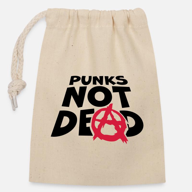 punks not dead Zitat - Verschließbarer Geschenkbeutel aus Baumwolle (14x20cm) - Natur