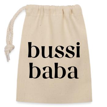 Bussi Baba - Verschließbarer Geschenkbeutel aus Baumwolle (14x20cm) - Natur - Vorne