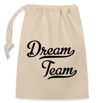 Dream Team - Closable cotton gift bag (14x20cm) - nature - Front