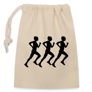 woman running - Closable cotton gift bag (14x20cm) - nature - Front