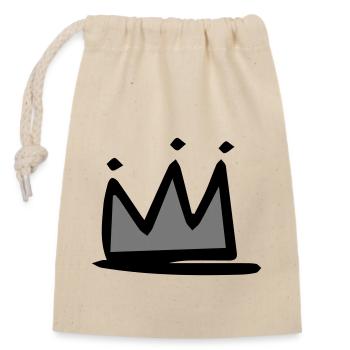 couronne - Sac cadeau en coton avec cordon (14 x 20 cm) - nature - Devant