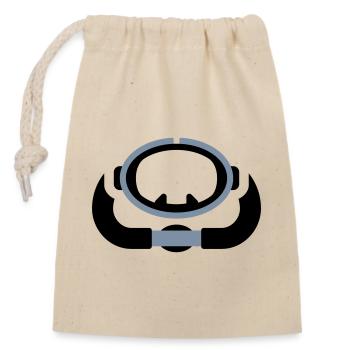 Scuba Diving Retro Logo - Closable cotton gift bag (14x20cm) - nature - Front