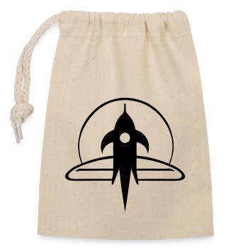 Rocket - Closable cotton gift bag (14x20cm) - nature - Front