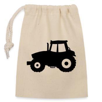 traktor - Verschließbarer Geschenkbeutel aus Baumwolle (14x20cm) - Natur - Vorne